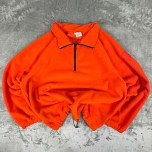 Love & Sports Orange Fleece Pullover Quarter-zip Sweatshirt Size XL